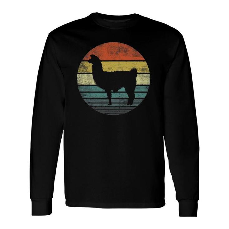 Alpaca Lover Retro Vintage Zoo Animal Silhouette Long Sleeve T-Shirt T-Shirt
