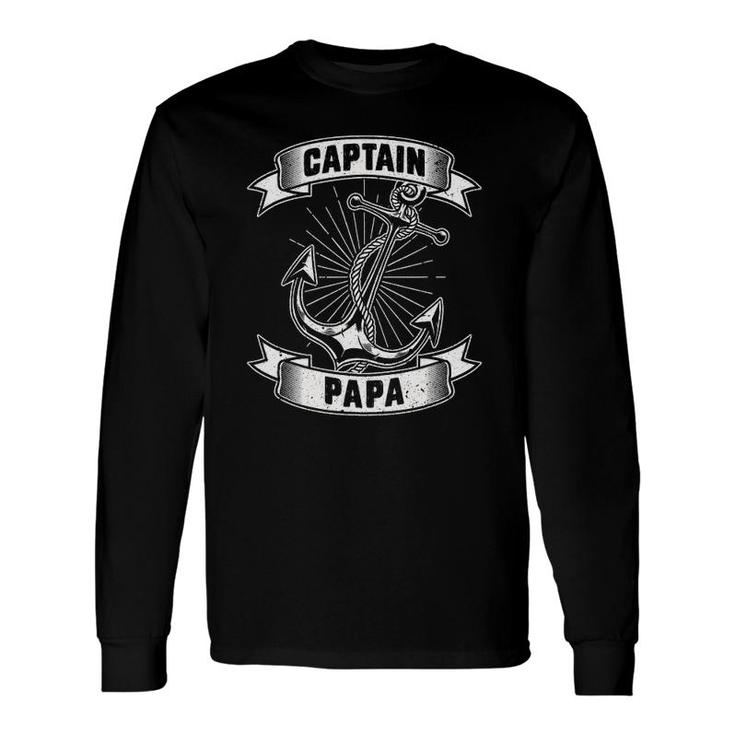 Anchor Papa Sailor Fathers Day Sailing Long Sleeve T-Shirt