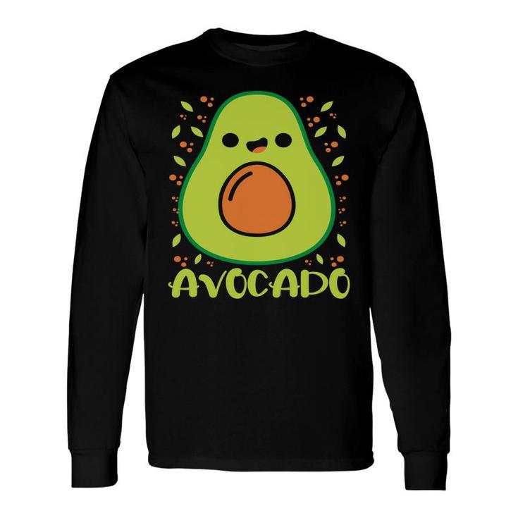 Avocado Happy Avocado Green Color Long Sleeve T-Shirt
