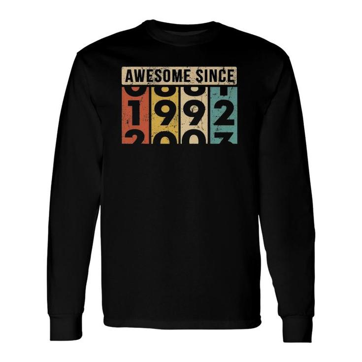 Awesome Since 1992 Vintage 1992 30Th Birthday 30 Years Old Long Sleeve T-Shirt