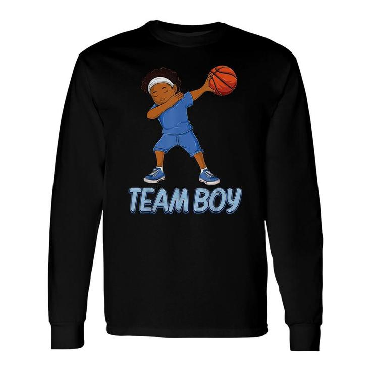 Baby Announcement Party Basketball Team Boy Gender Reveal Long Sleeve T-Shirt
