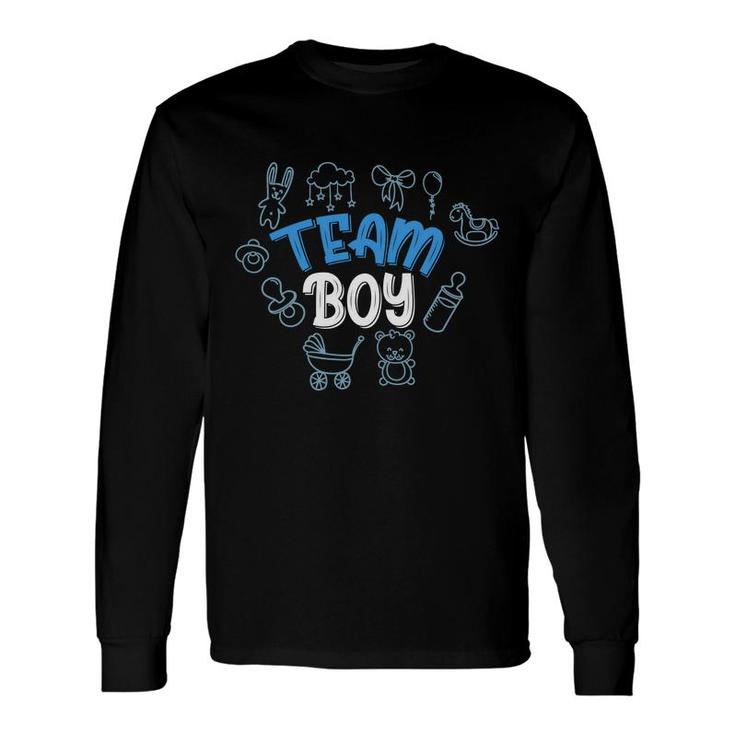 Baby Gender Reveal Party Team Boy Gender Reveal Baby Announcement Long Sleeve T-Shirt