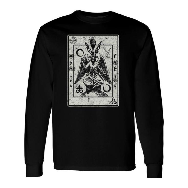 Baphomet Occult Satan Goat Head Devil Tarot Card Long Sleeve T-Shirt T-Shirt