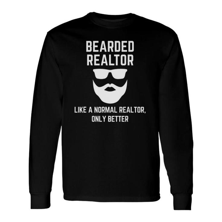 Bearded Realtor Definition Male Real Estate Agent Long Sleeve T-Shirt