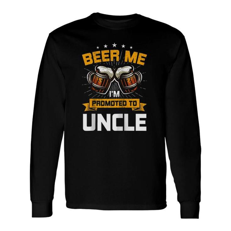 Beer Me Im Promoted To Uncle Gender Reveal Party Raglan Baseball Tee Long Sleeve T-Shirt