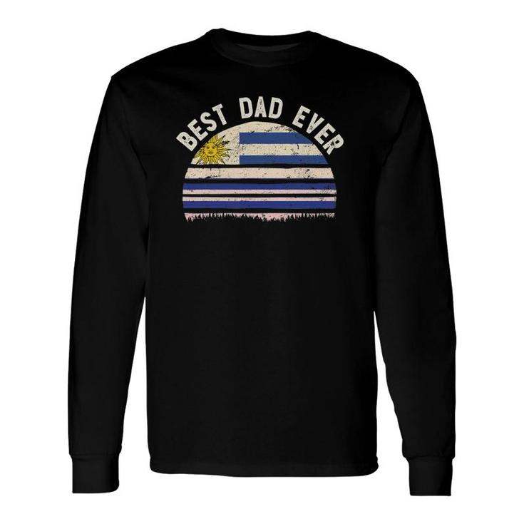 Best Dad Everuruguay Vintage Flag Retro Sunset Art Long Sleeve T-Shirt