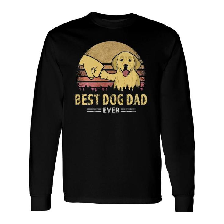 Best Dog Dad Ever Golden Retriever Retro Puppy Lover Long Sleeve T-Shirt