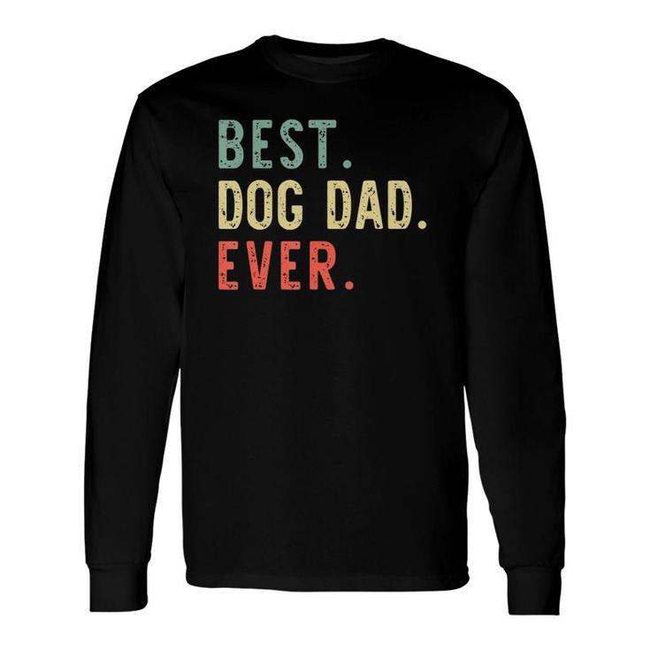 Best Dog Dad Ever Vintage Christmas Long Sleeve T-Shirt