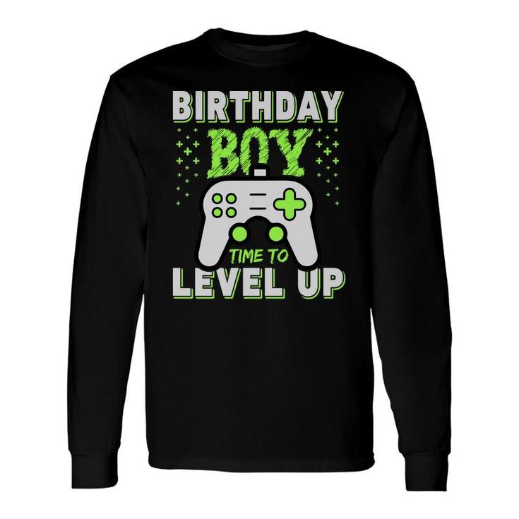 Birthday Boy Matching Video Gamer Time To Level Up Long Sleeve T-Shirt