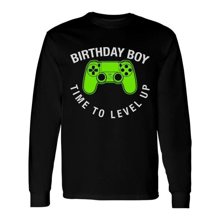 Birthday Boy Time To Level Up Boy Matching Video Gamer Long Sleeve T-Shirt