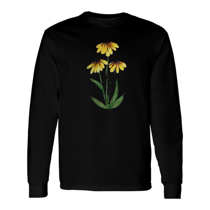Black Eyed Susan Flower Garden Art Floral Gardener V-Neck Long Sleeve T-Shirt T-Shirt