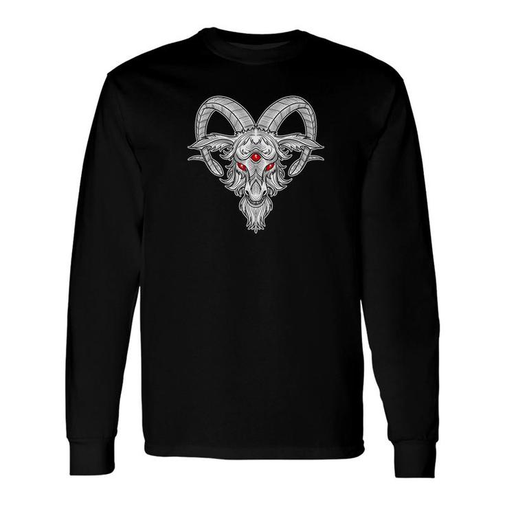 Blackcraft Cool Baphomet Black Goat Satan Playera Long Sleeve T-Shirt