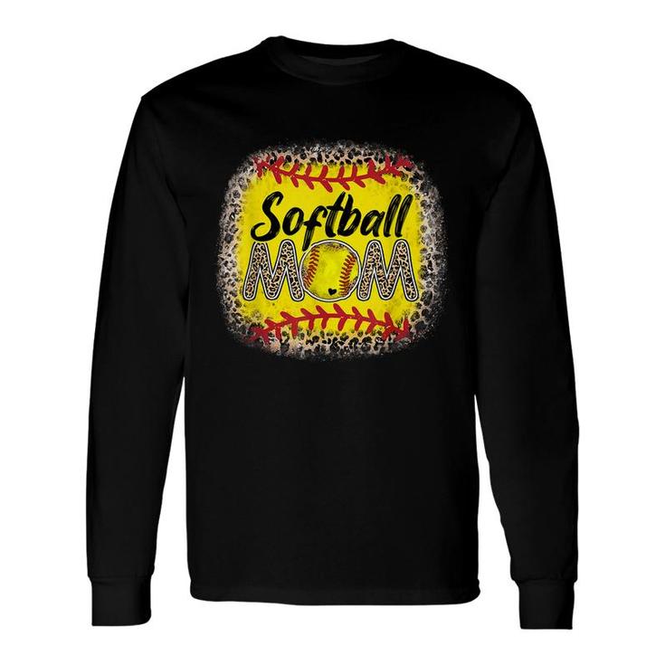 Bleached Softball Mom Leopard Baseball Mom 2022 Long Sleeve T-Shirt