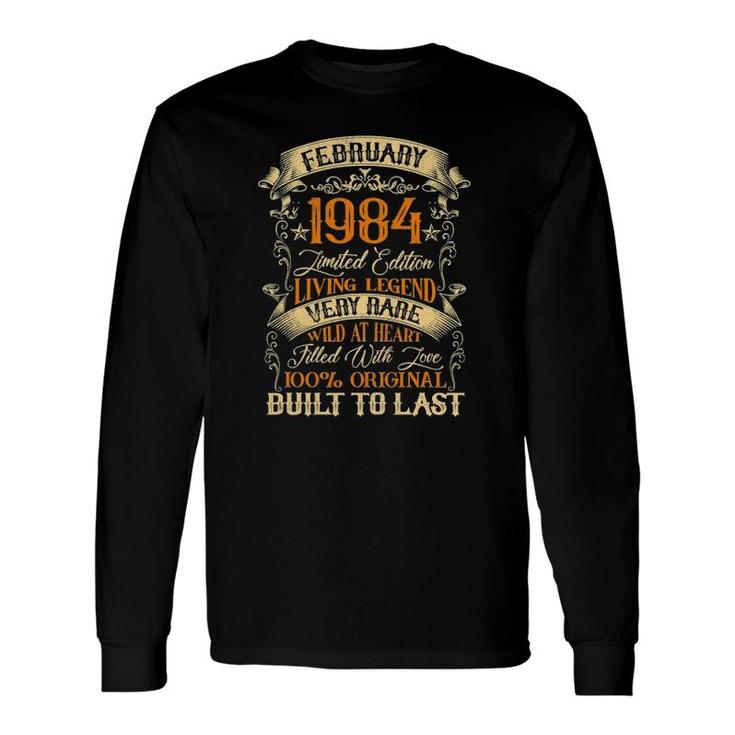 Born In February 1984 Vintage 38 Years Old 38Th Birthday Long Sleeve T-Shirt