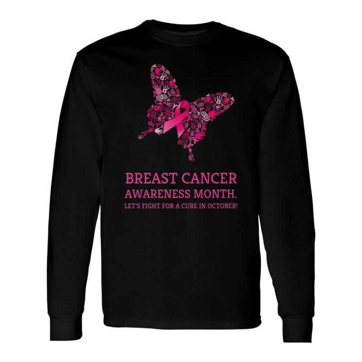Breast Cancer Awareness October Butterfly Long Sleeve T-Shirt