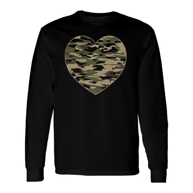 Camo Heart Valentines Day Camoflauge Military Tactical Long Sleeve T-Shirt T-Shirt