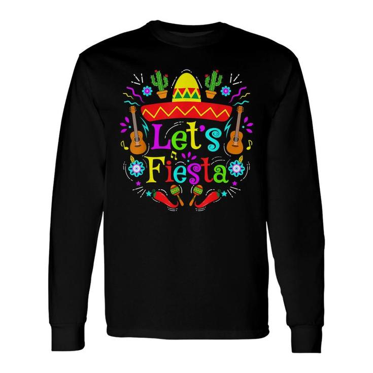 Cinco De Mayo Cactus Lets Fiesta Mexican Fiesta Party Long Sleeve T-Shirt