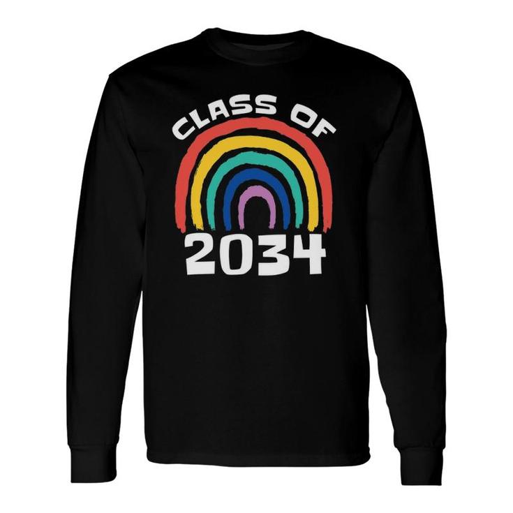Class Of 2034 Rainbow Grow With Me School Teacher Student Long Sleeve T-Shirt