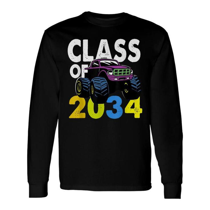 Class-Of 2034 Monster- Truck Kindergarten 2021 Birthday Long Sleeve T-Shirt