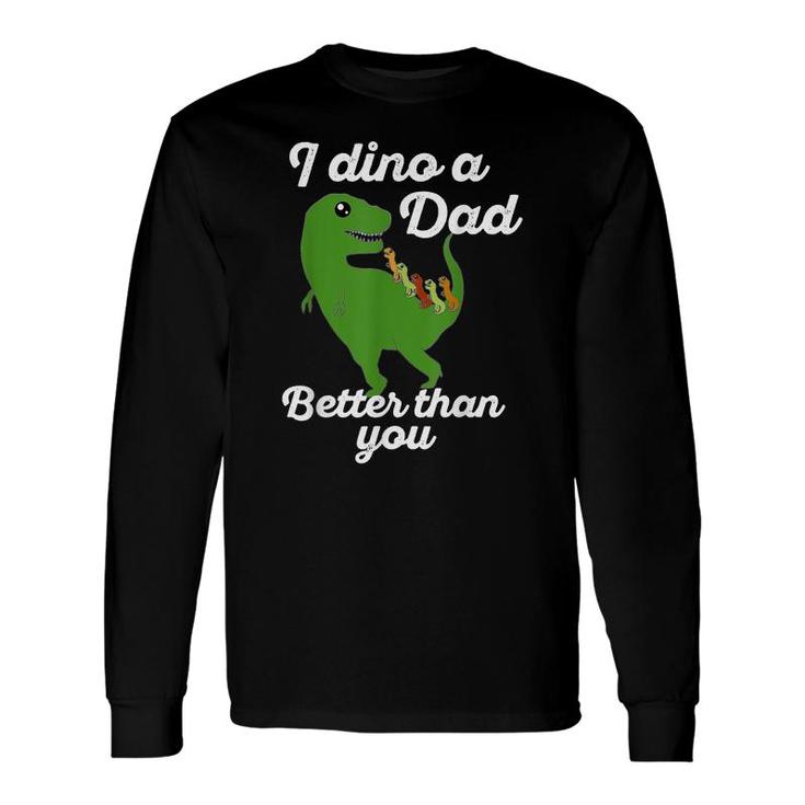 Dad Of Five Dinosaur Fathers Day Joke Long Sleeve T-Shirt