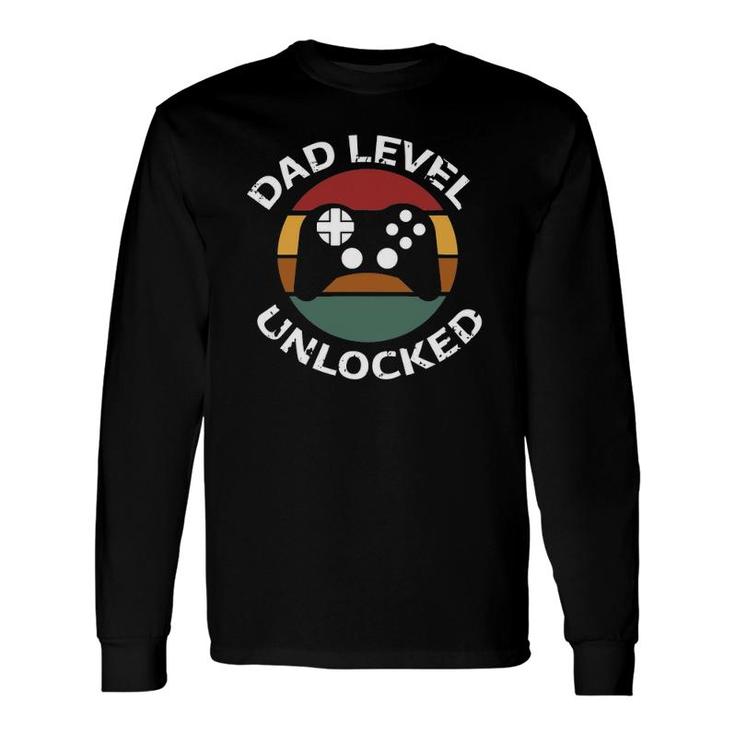 Dad Level Unlocked With Games Controler Fathers Day For Dad Long Sleeve T-Shirt