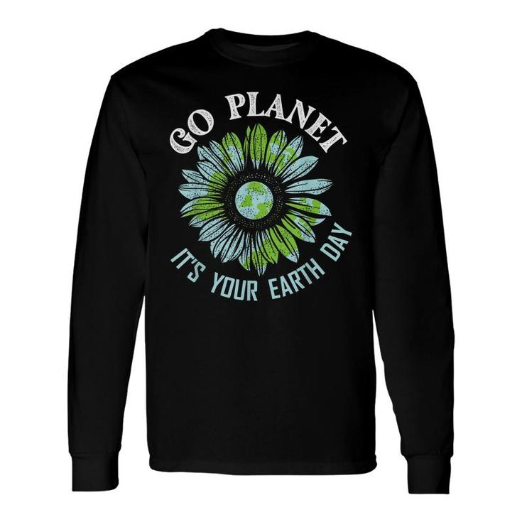 Earth Day Planet Anniversary Earth Day Sunflower Everyday Long Sleeve T-Shirt