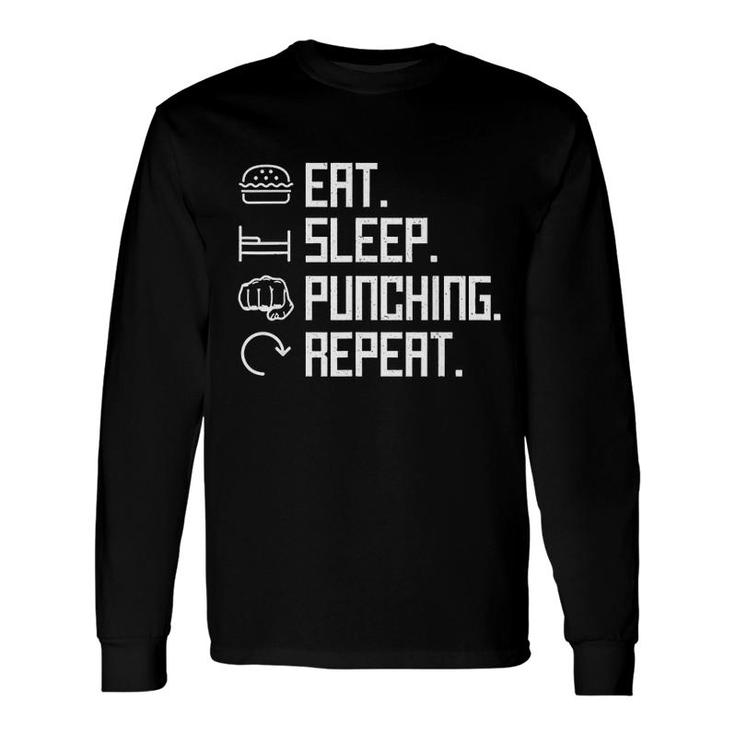 Eat Sleep Punching Repeat Boxing Hit Vintage Long Sleeve T-Shirt