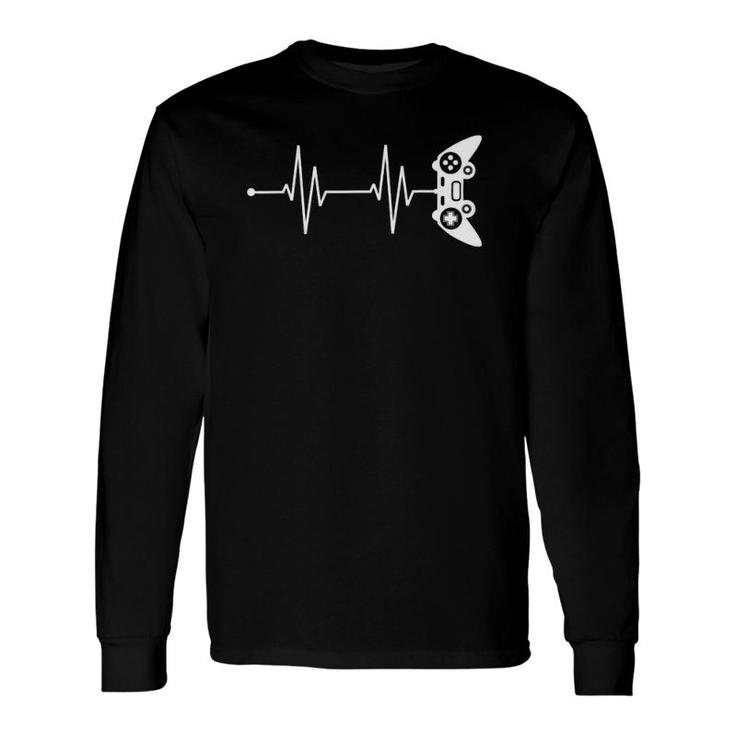 Gamer Heartbeat For Video Game Lover Video Games Long Sleeve T-Shirt