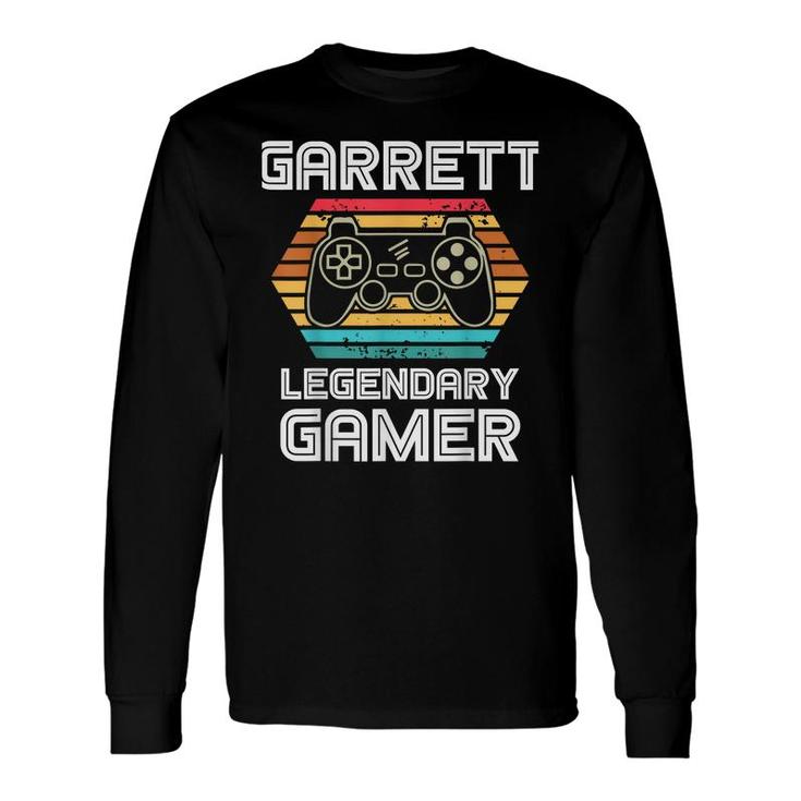 Garrett Legendary Video Gamer Custom Name Personalized Long Sleeve T-Shirt