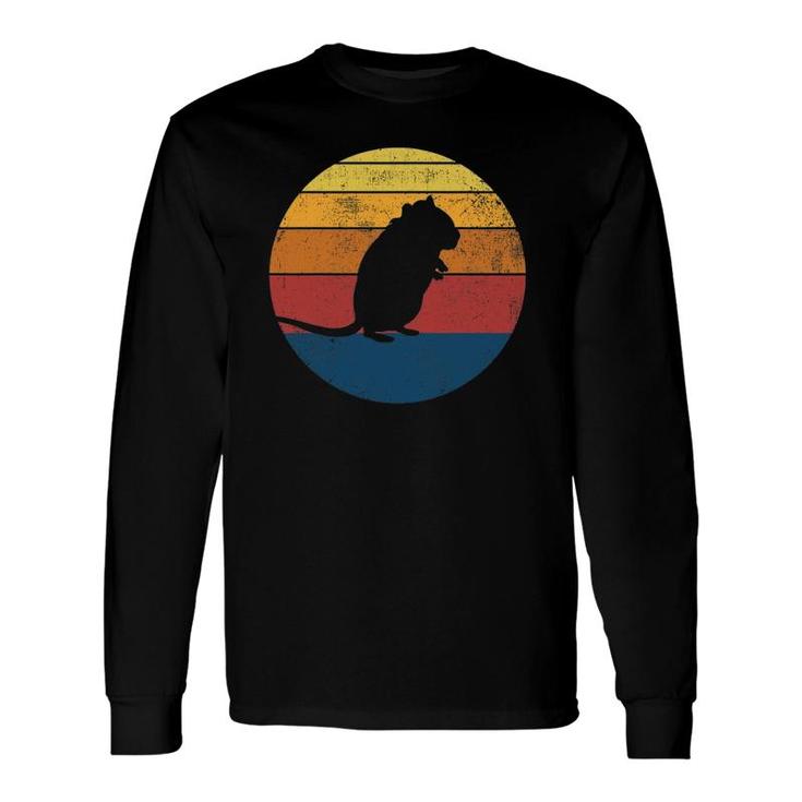 Gerbil Vintage Retro Gerbil Silhouette Long Sleeve T-Shirt T-Shirt