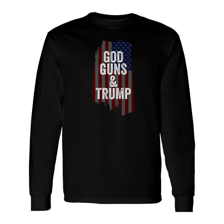 God Guns President Trump Proud American Flag Republican Premium Long Sleeve T-Shirt