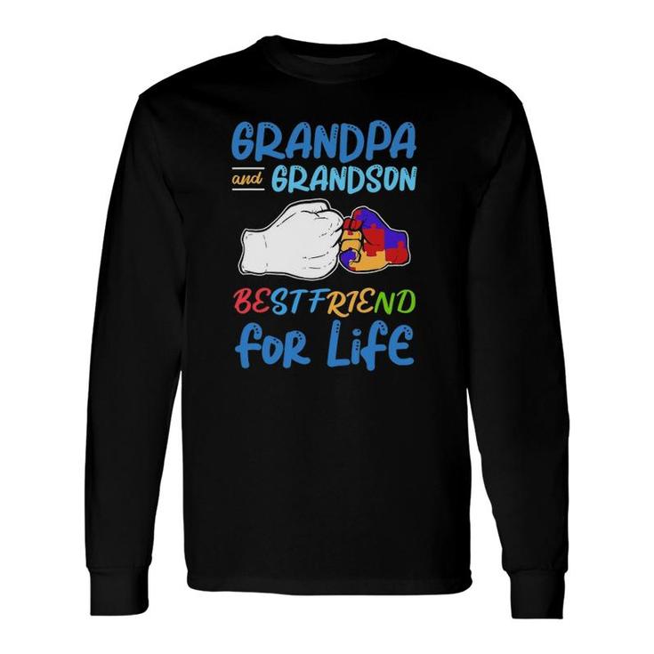 Grandpa And Grandson Bestfriend For Life Autism Awareness Long Sleeve T-Shirt T-Shirt