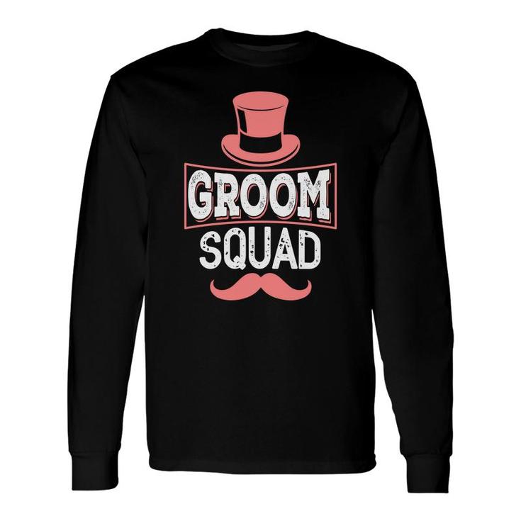 Groom Squad Pink Beard Groom Bachelor Party Long Sleeve T-Shirt