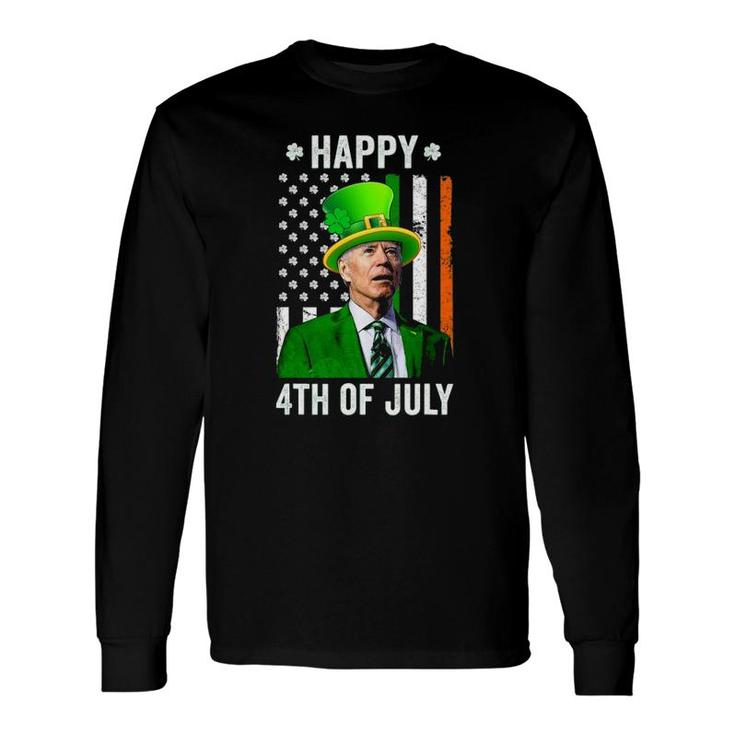 Happy 4Th Of July Joe Biden St Patricks Day Leprechaun Hat Long Sleeve T-Shirt