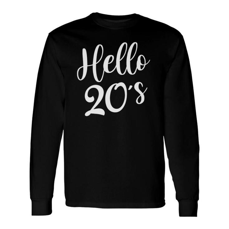 Hello 20S 20 Years Old 20Th Birthday Bday Squad V-Neck Long Sleeve T-Shirt