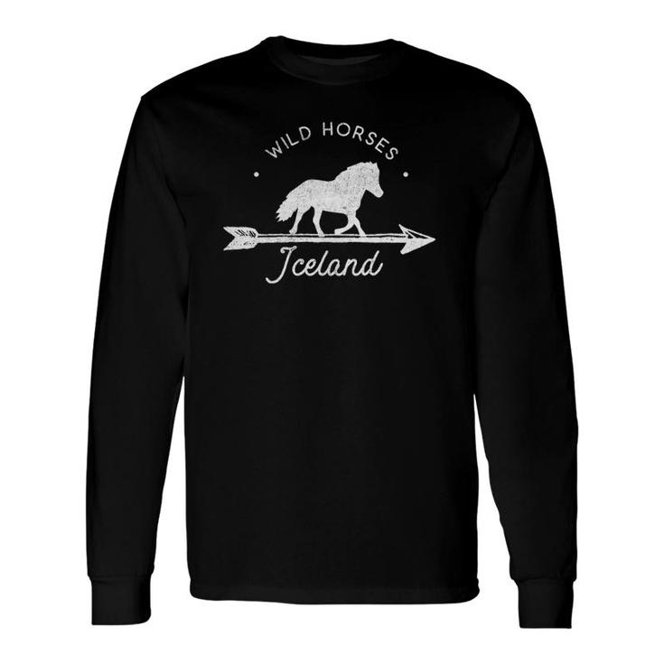 Iceland Wild Horses Animal Long Sleeve T-Shirt T-Shirt