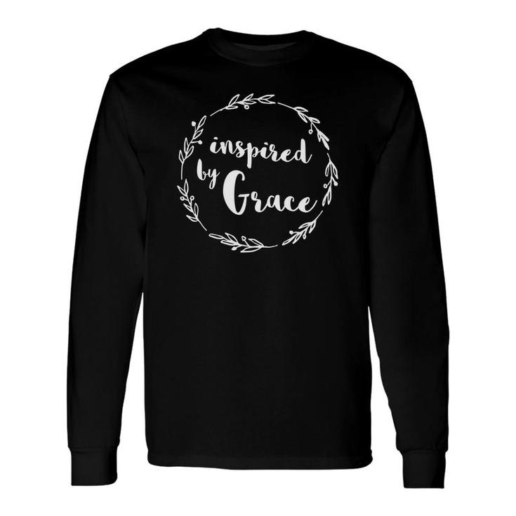 Inspired By Grace God Bible Spiritual Scripture Faith Long Sleeve T-Shirt