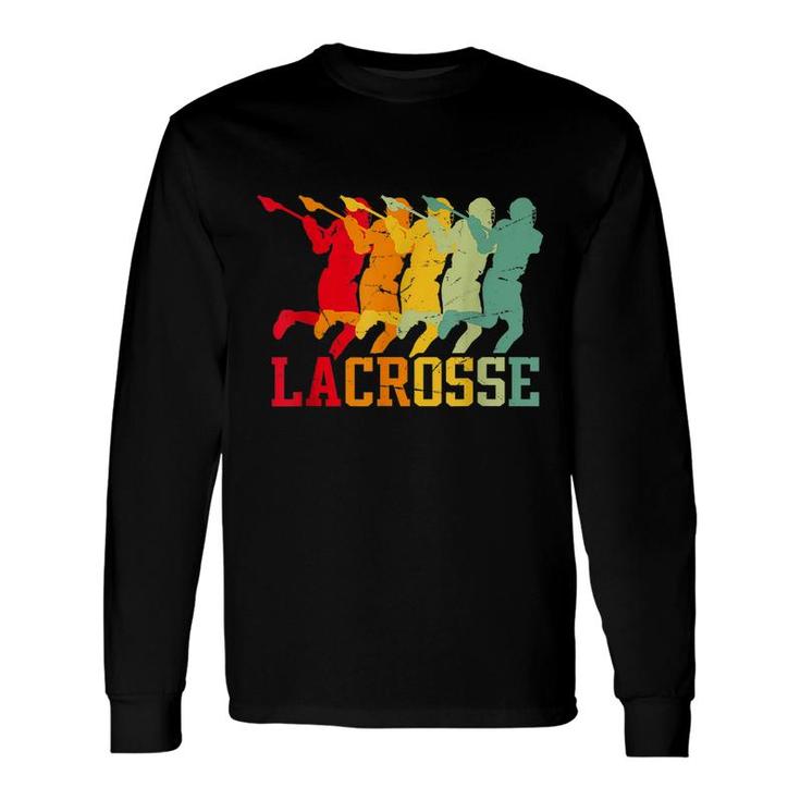 Lacrosse Vintage Retro Lacrosse Stick Sun Long Sleeve T-Shirt