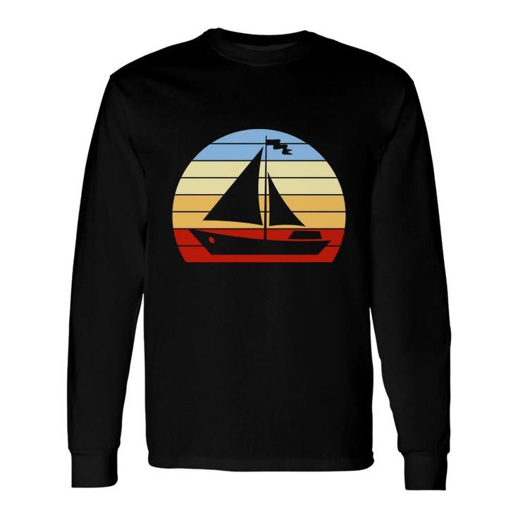 Lake Canoe Trip Boating Vintage 70S Retro Present Long Sleeve T-Shirt