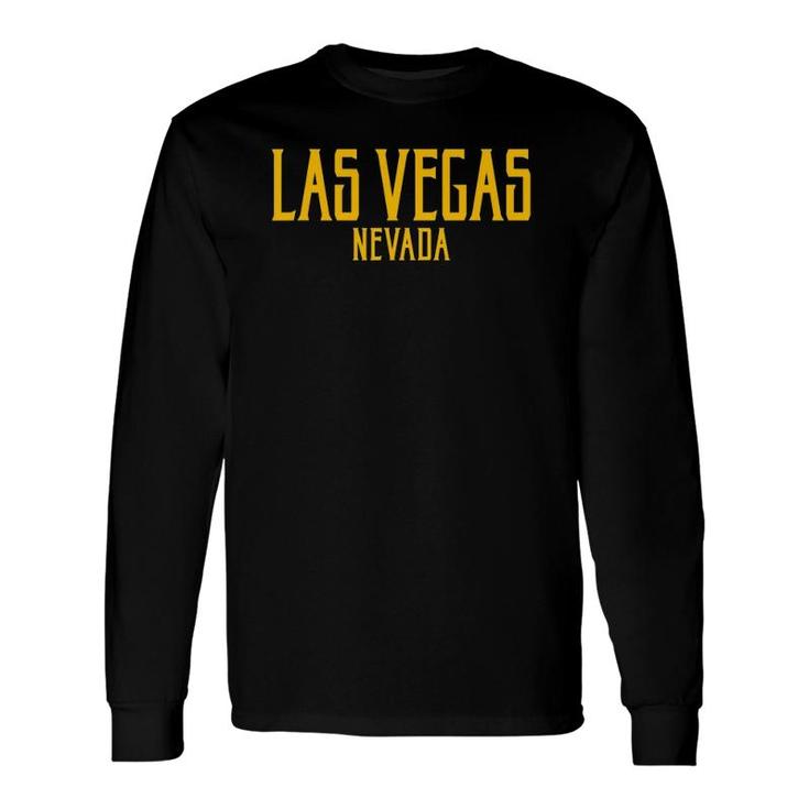 Las Vegas Nevada Vintage Text Amber Print Long Sleeve T-Shirt T-Shirt