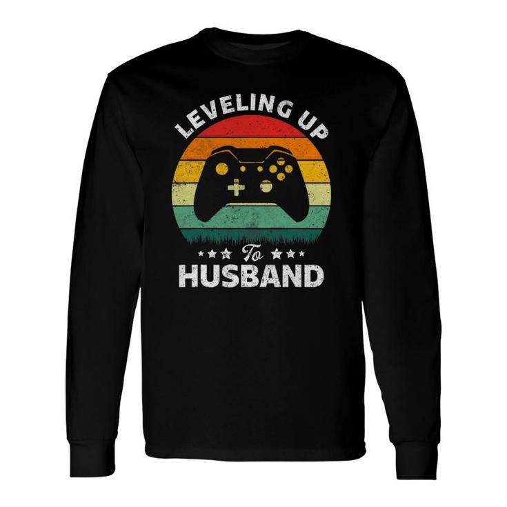 Leveling Up To Husband Engagement For Video Game Lovers Long Sleeve T-Shirt