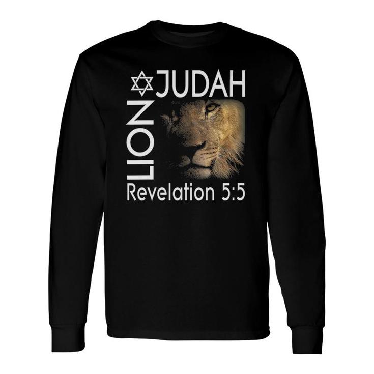 Lion Of Judah Christian Messianic V-Neck Long Sleeve T-Shirt T-Shirt