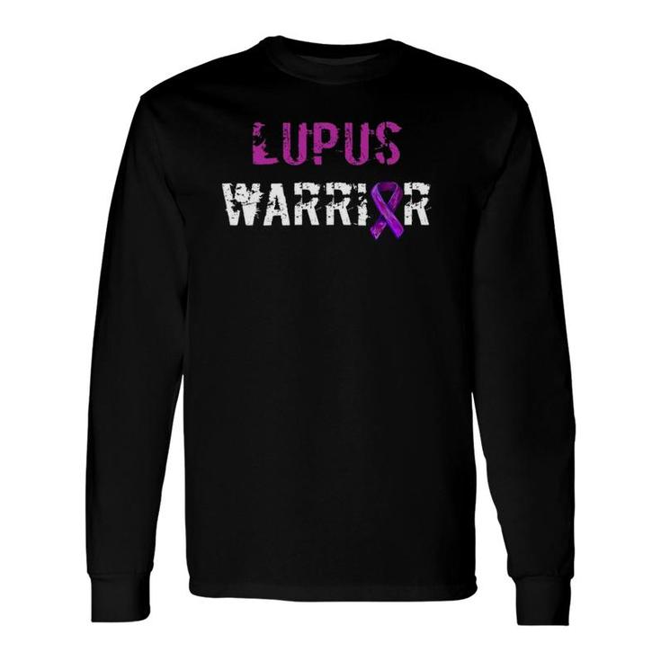 Lupus Warrior Awareness Purple Ribbon Support Long Sleeve T-Shirt