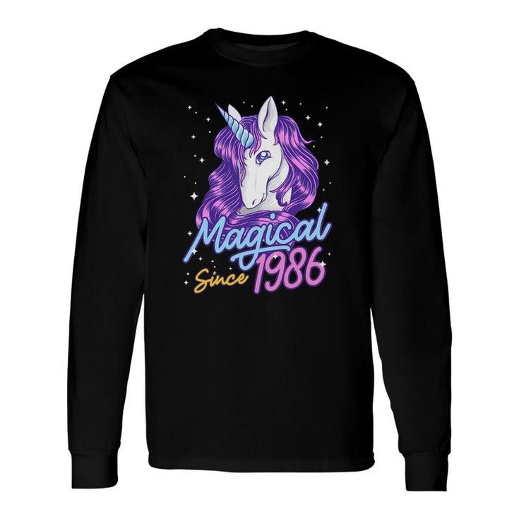 Magical Since 1986 36 Years Old Birthday Party Unicorn Long Sleeve T-Shirt