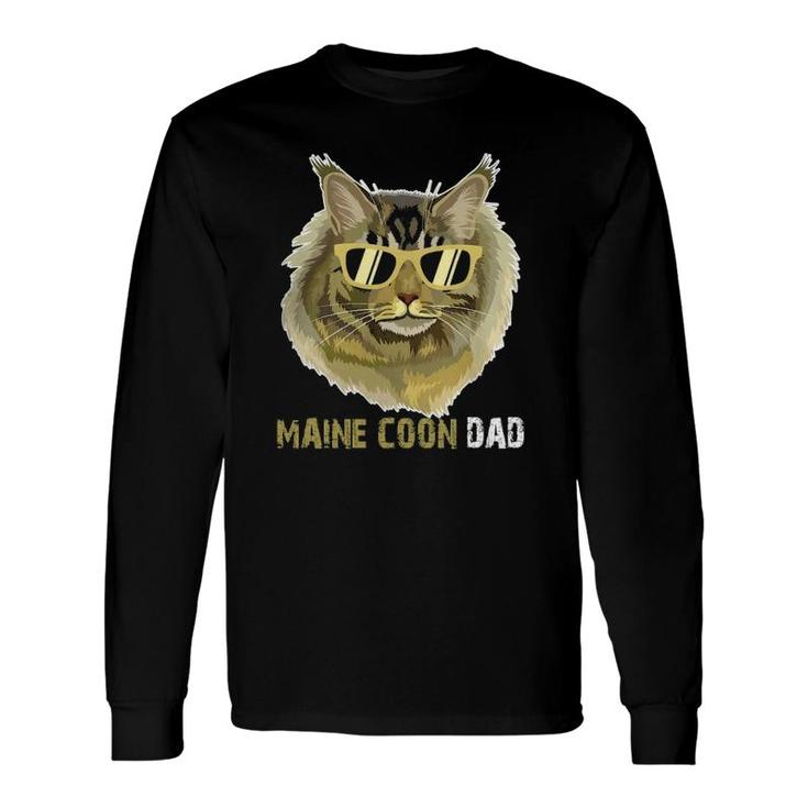 Maine Coon Dad For Cat Lovers Fathers Day Long Sleeve T-Shirt T-Shirt