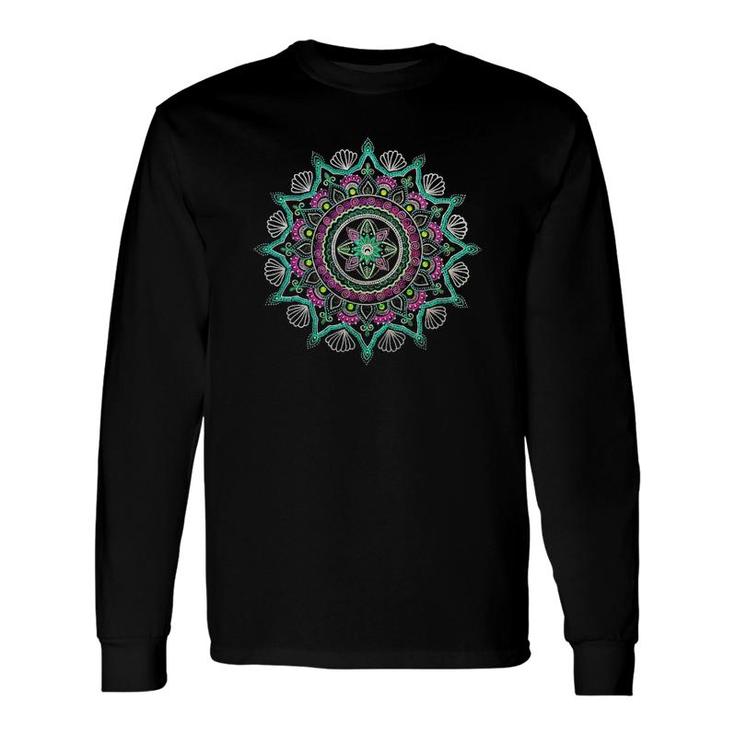 Mandala Ornament Lotus Flower Long Sleeve T-Shirt T-Shirt