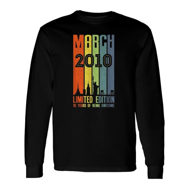 March 2010 10 Years Of Being Awesome Vintage Long Sleeve T-Shirt