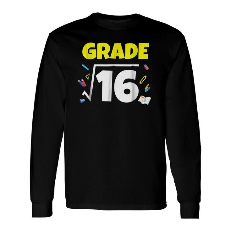 Math Square Root Fourth Grade 4 Back To School Long Sleeve T-Shirt