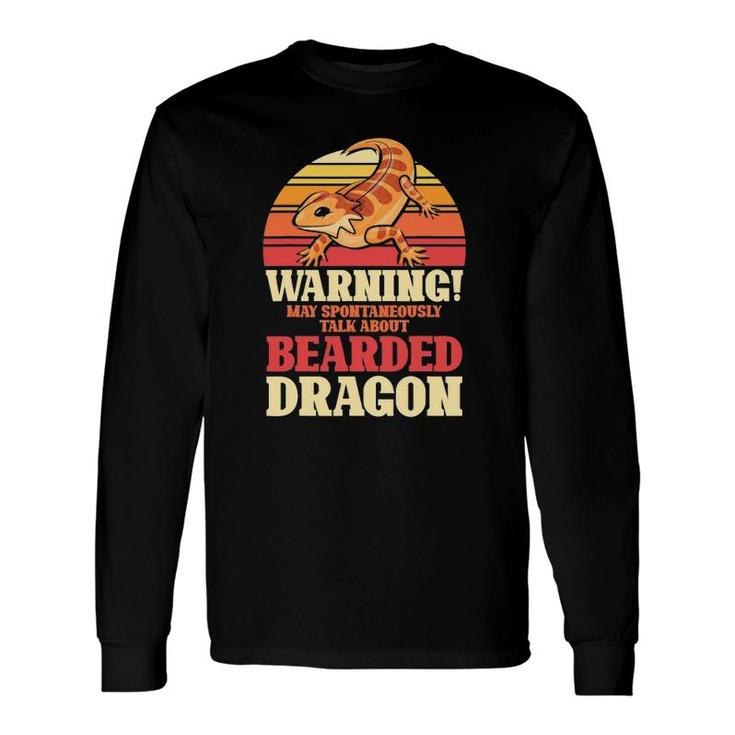 May Spontaneously Talk About Bearded Dragon Vintage Reptile Long Sleeve T-Shirt