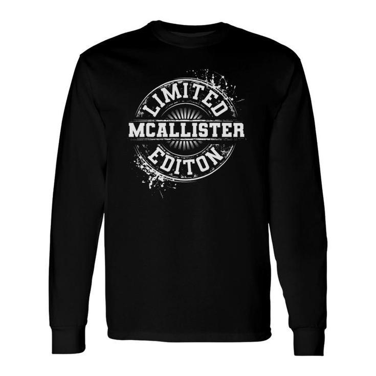 Mcallister Surname Tree Birthday Reunion Long Sleeve T-Shirt